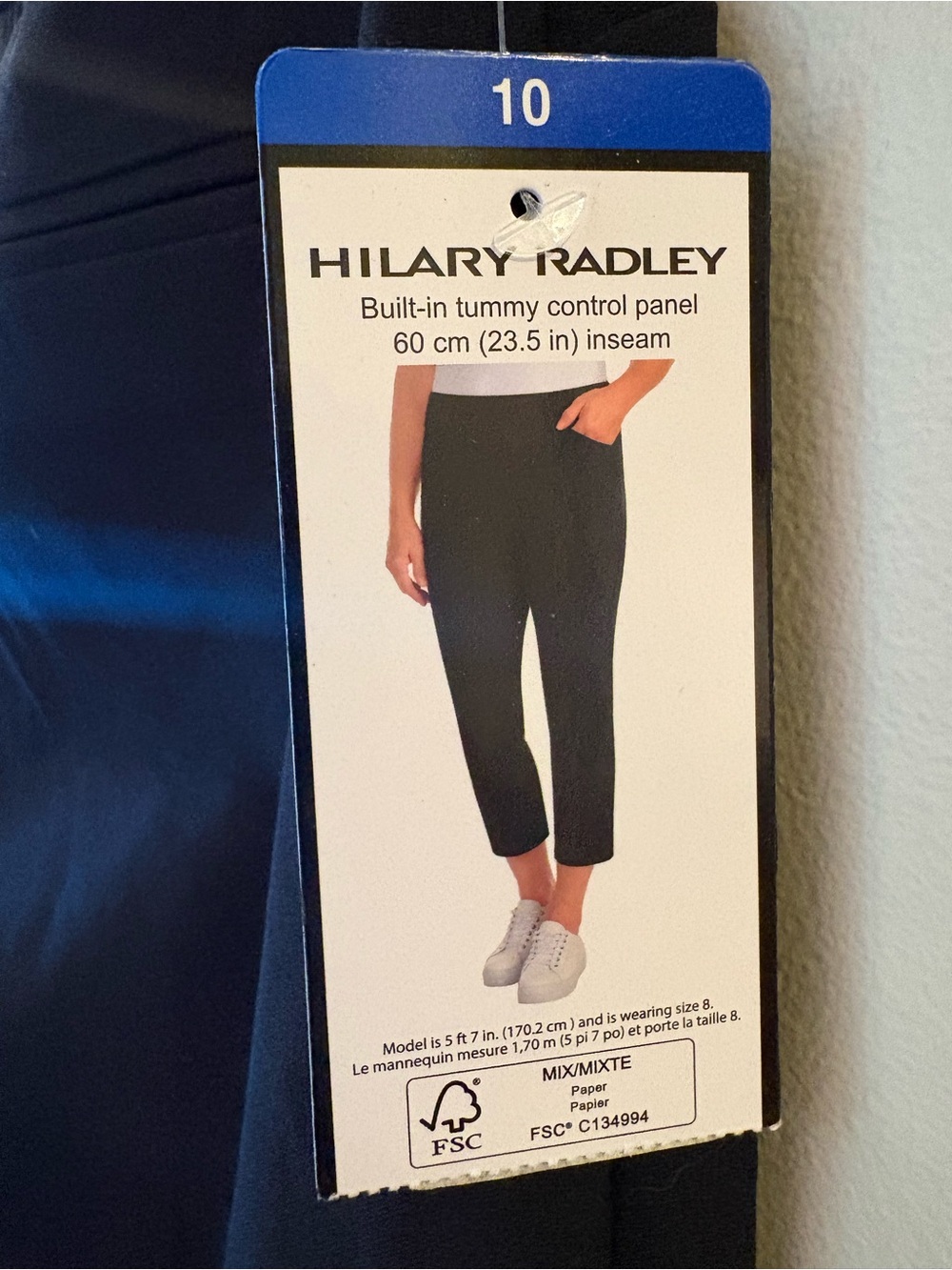 Hilary Radley EcoCosy NWT Pull-On Black Capri Pants Tummy Control Sz 10. - Picture 4 of 9